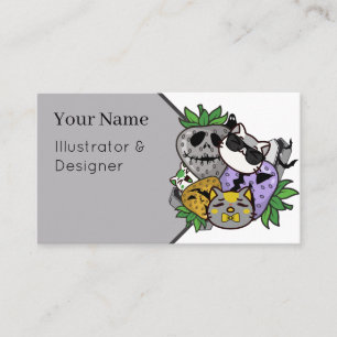 Spooky Kawaii Halloween Strawberry Cats Business Card