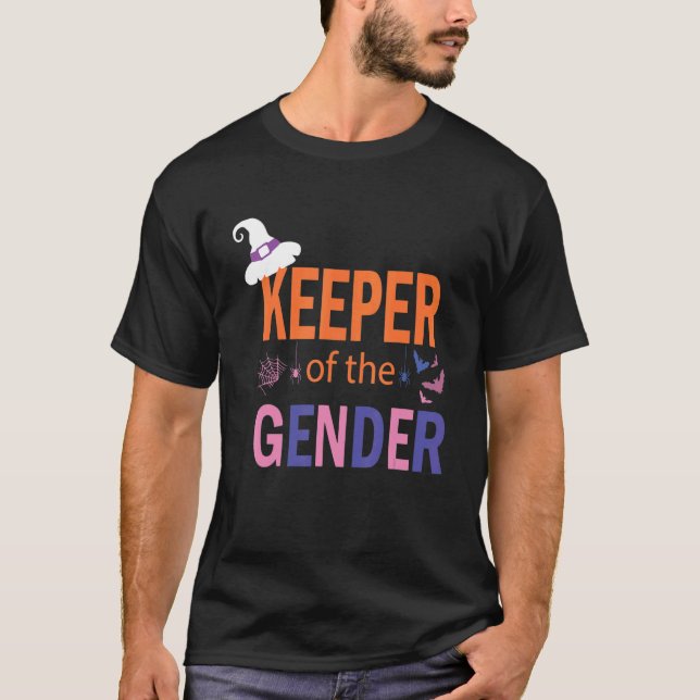 Spooky Keeper Of The gender Witch Ghost Halloween T-Shirt (Front)