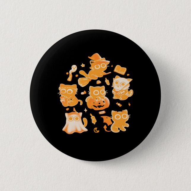 Spooky Kittens Classic T-Shirt 2 Inch Round Button (Front)