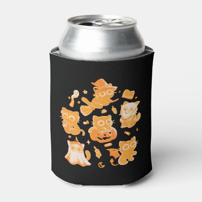 Spooky Kittens Classic T-Shirt Can Cooler (Can Front)