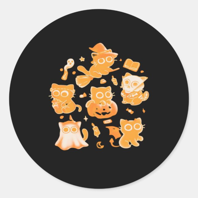 Spooky Kittens Classic T-Shirt Classic Round Sticker (Front)
