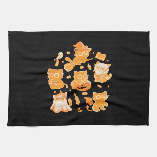 Spooky Kittens Classic T-Shirt Kitchen Towel (Horizontal)