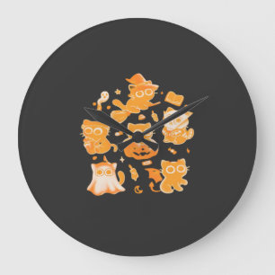 Spooky Kittens Classic T-Shirt Large Clock