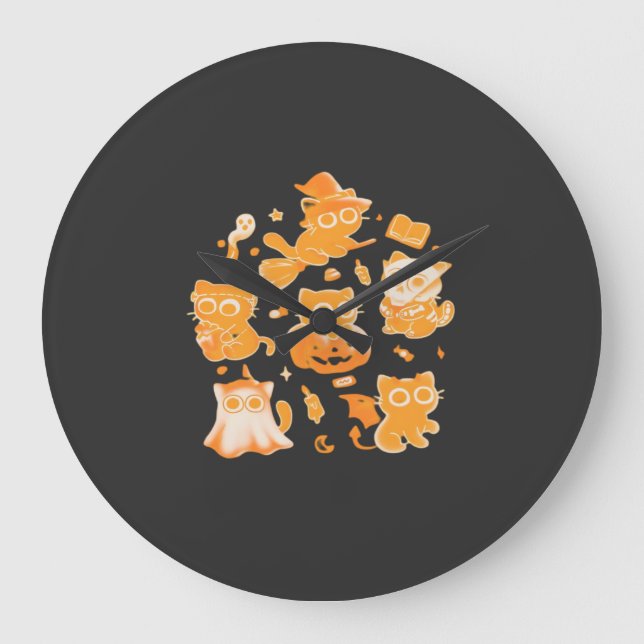 Spooky Kittens Classic T-Shirt Large Clock (Front)
