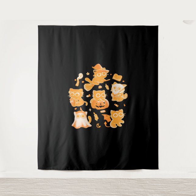 Spooky Kittens Classic T-Shirt Tapestry (Front)