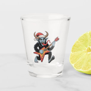 Spooky Krampus Guitar Electric Rock Christmas Shot Glass