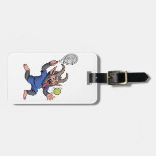 Spooky Krampus Playing Tennis Christmas  Luggage Tag