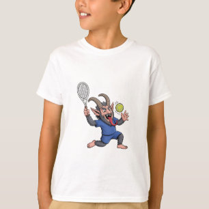 Spooky Krampus Playing Tennis Christmas  T-Shirt