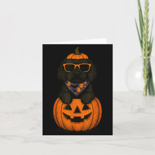Spooky Labradoodle Pumpkin Halloween Dog Lover Card