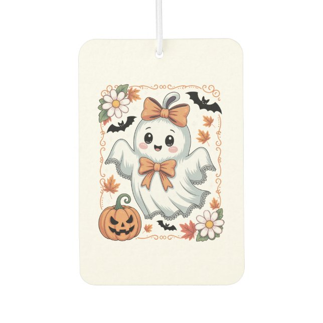 Spooky Lace Ghost Halloween Air Freshener (Front)