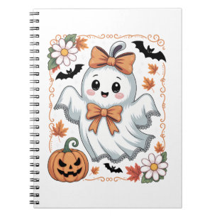 Spooky Lace Ghost Halloween Notebook