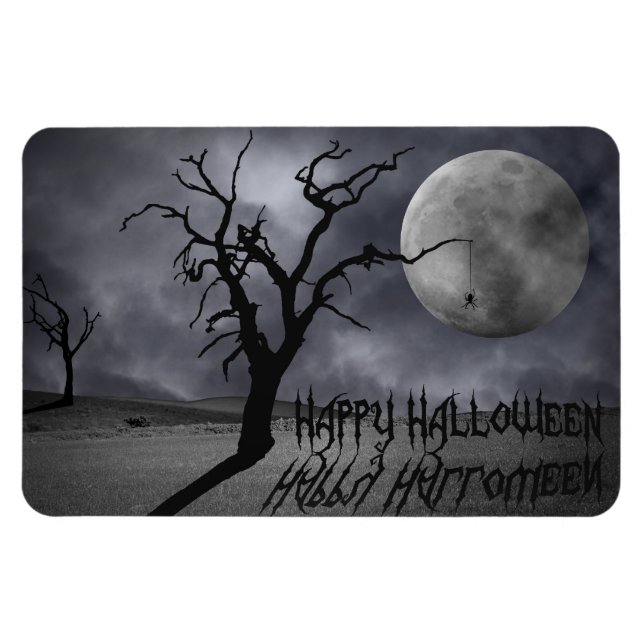 Spooky Landscape Halloween Magnet (Horizontal)
