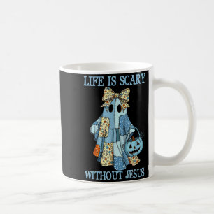 Spooky Life Is Scary Without Jesus Christian Hallo Coffee Mug