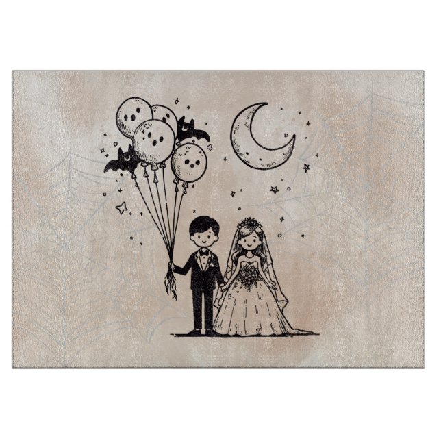 Spooky Little Couple Cutting Board (Front)