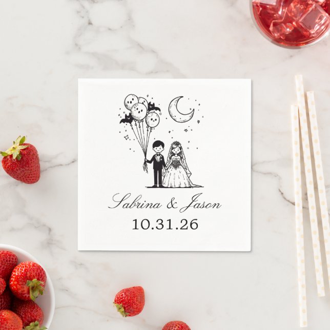 Spooky Little Couple Napkin (Insitu)