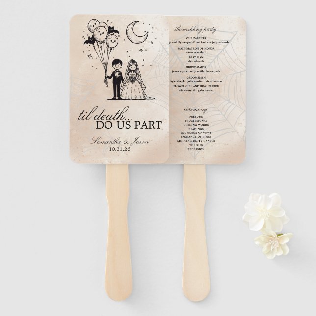 Spooky Little Couple Program Hand Fan (Front and Back)
