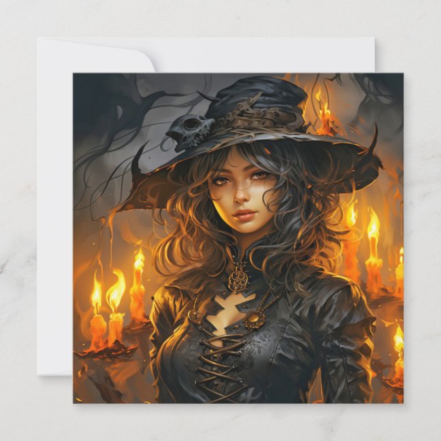 Spooky Little Ms. Witch Card (Front)