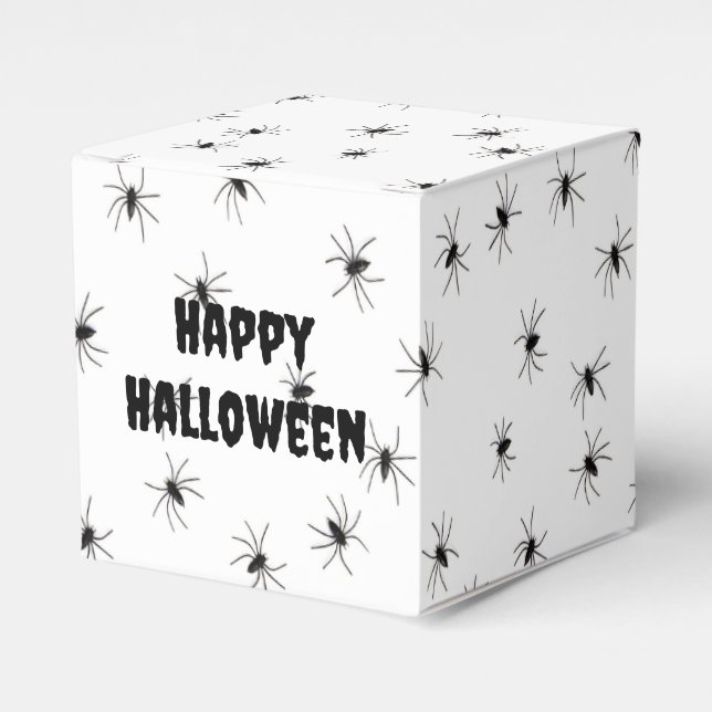 Spooky Little Spiders All Over Halloween Favor Box (Front Side)