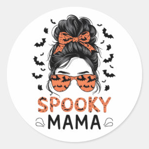 SPOOKY MAMA CLASSIC ROUND STICKER