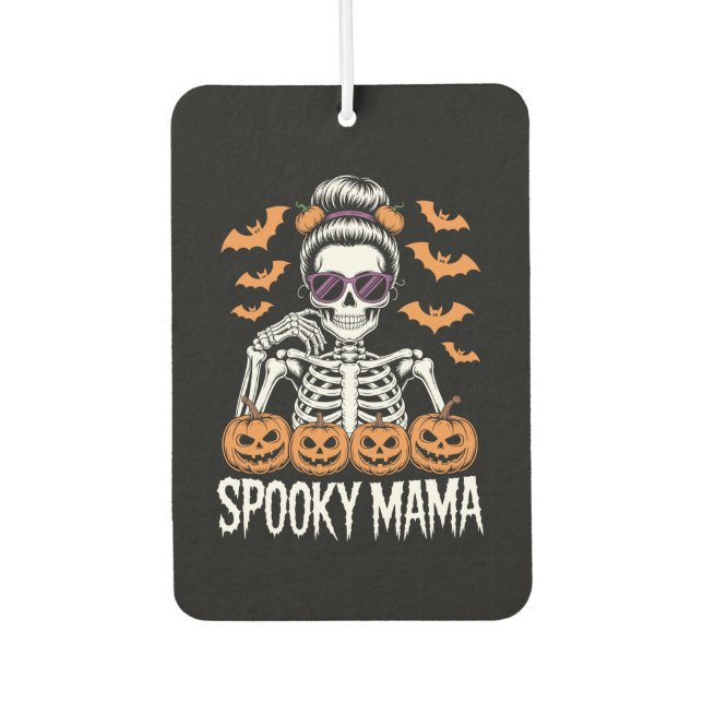 Spooky Mama Cool Halloween Skeleton Air Freshener (Front)