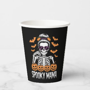 Spooky Mama Cool Halloween Skeleton Paper Cups