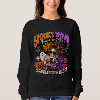 Spooky Mama Fuelled by Coffee Halloween Sweatshirt