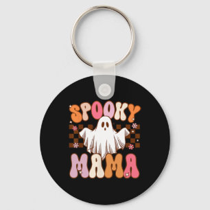 Spooky Mama Halloween Mom Ghost Costume Retro Groo Keychain