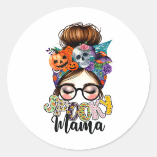 Spooky Mama Halloween Mom Party Costume Classic Round Sticker
