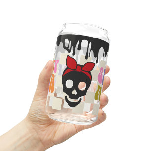 Spooky Mama Halloween Mug, Fall Halloween Gift Can Glass