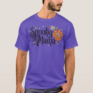 Spooky Mama Shirt Retro Vintage Groovy Mom Witch H