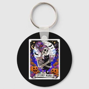 Spooky Mama Tarot Card Halloween Mom Skull Mama Keychain