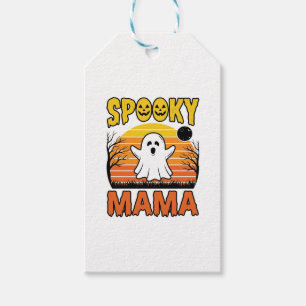 Spooky Mama Vintage Ghost Halloween Shirt Design_1 Gift Tags