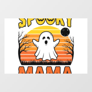Spooky Mama Vintage Ghost Halloween Shirt Design_1 Window Cling