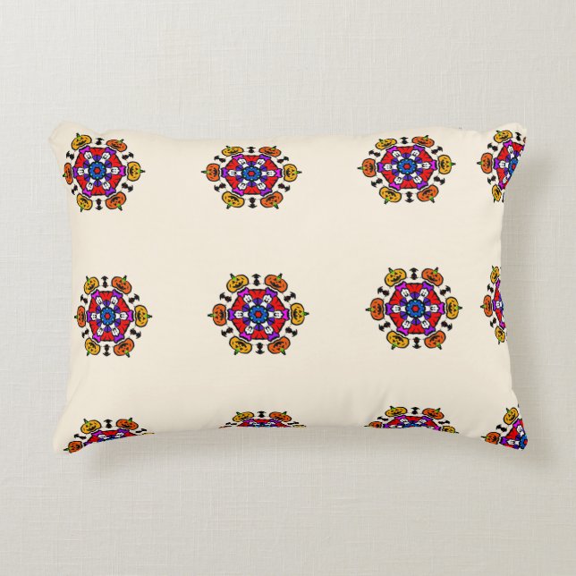 Spooky Mandala Bloom Accent Pillow (Front)