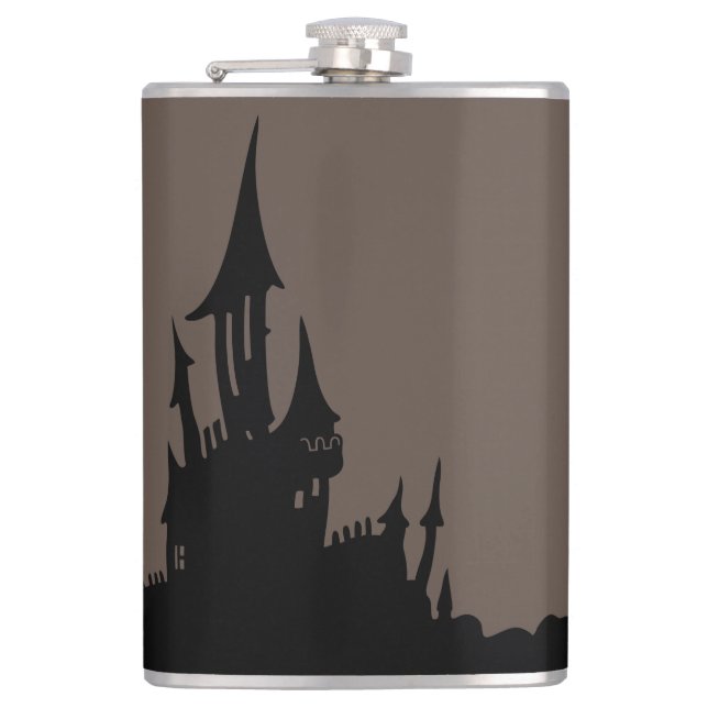 Spooky Mansion Halloween Flask (Front)