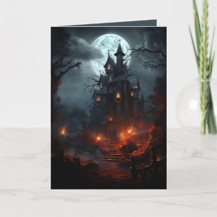 Spooky Mansion Halloween Greeting Card