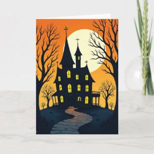Spooky Mansion Moonlight Card