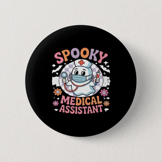 Spooky Medical Assistant Cute Halloween Essential  2 Inch Round Button (Front)