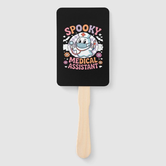 Spooky Medical Assistant Cute Halloween Essential  Hand Fan (Front)