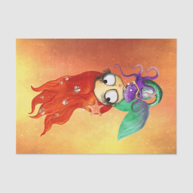 Spooky Mermaid with Octopus Tissue Paper (Front)