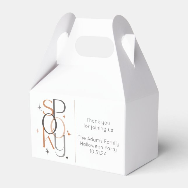 Spooky Minimal Retro Modern Aesthetic Halloween Favor Box (Front Side)