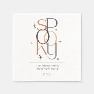 Spooky Minimal Retro Modern Aesthetic Halloween Napkin
