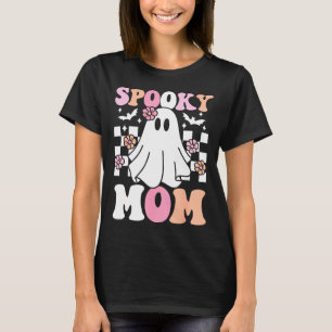 Spooky Mom Halloween Ghost Costume Retro Groovy  T-Shirt