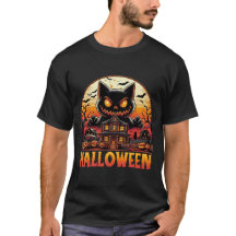 Spooky Monster Cat Haunted House Halloween