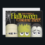 Spooky Monster & Friends Halloween Costume Party Invitation<br><div class="desc">Peeking out to invite your guests to your party are a slime green monster,  a thirsty vampire,  and a wrapped up mummy.  Makes a great costume party invitation for kids (and adults too!).  Each line on back can be customized to suit your party needs.</div>
