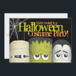 Spooky Monster & Friends Halloween Costume Party Invitation<br><div class="desc">Peeking out to invite your guests to your party are a slime green monster,  a thirsty vampire,  and a wrapped up mummy.  Makes a great costume party invitation for kids (and adults too!).  Each line on back can be customized to suit your party needs.</div>