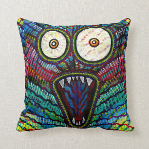 Spooky Monster Scream Throw Pillow