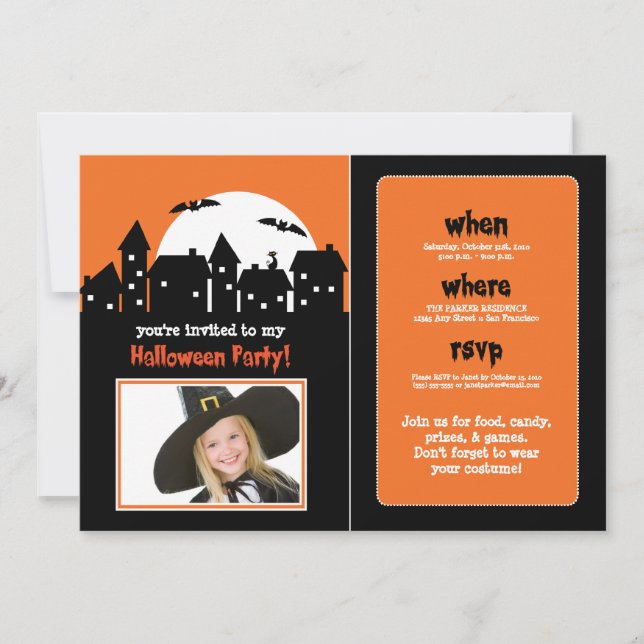 Spooky Moon Halloween Party Invite (photo) (Front)