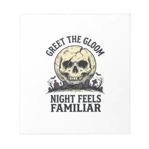 Spooky Moon Skull Halloween Graphic Shirt_1 Notepad