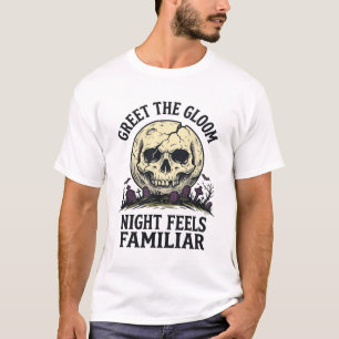 Spooky Moon Skull Halloween Graphic Shirt_1 T-Shirt